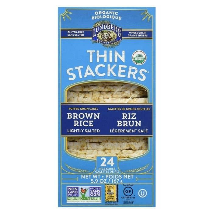 Lundberg - Thin Stackers® Brown Rice, Low Salt, 167g - front