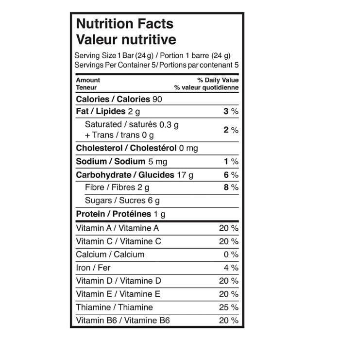 MadeGood - Apple Cinnamon Granola Bars, 5x24g - nutrition facts