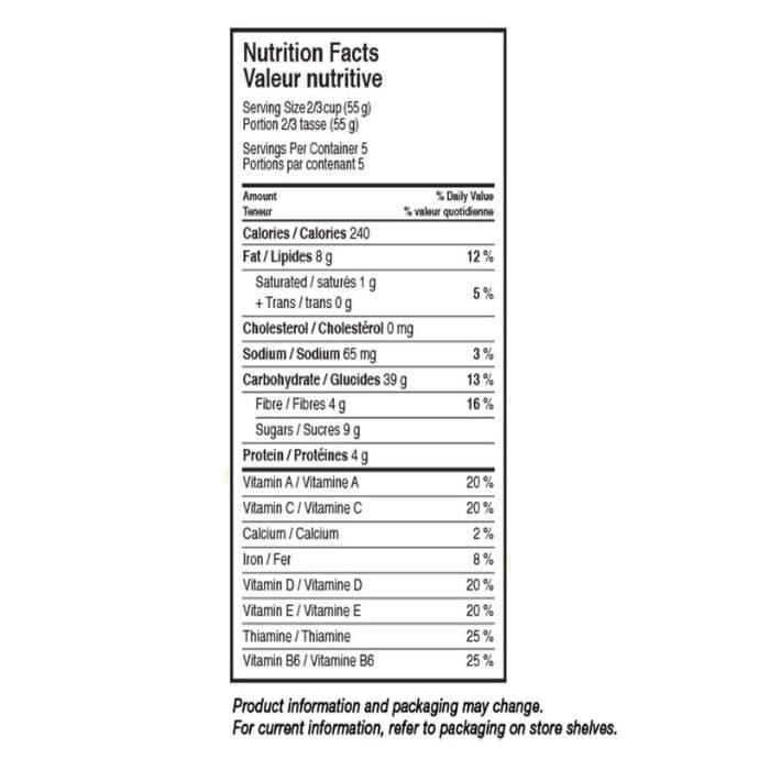 MadeGood - Crispy Light Apple Cinnamon Granola, 284g - nutrition facts