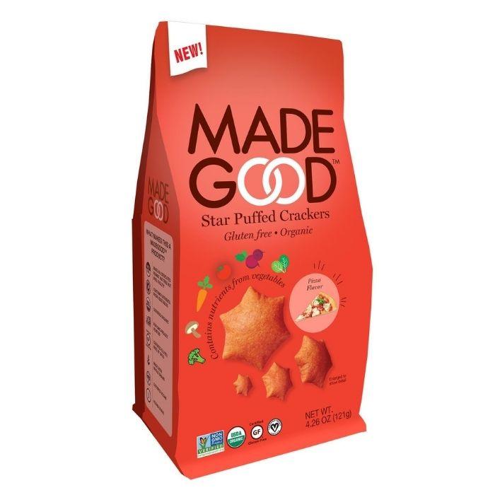 MadeGood - Pizza Star Puffed Crackers, 121g - front
