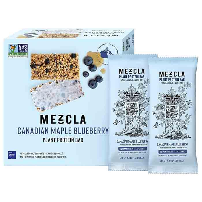Mezcla - Protein Bar - Master Case Canadian Maple Blueberry (2 x 15 Bars), 40
