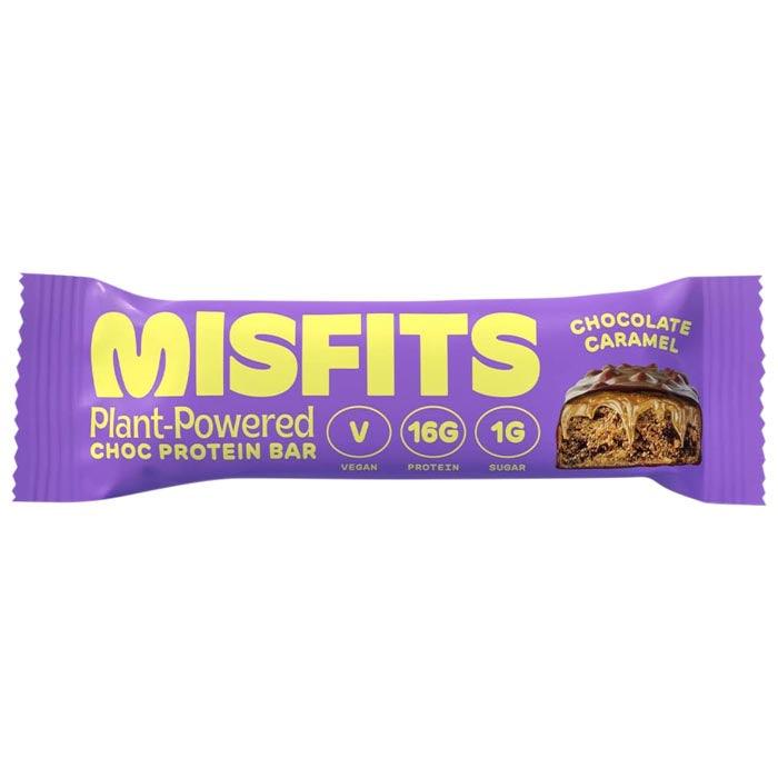 Misfits - Plant-Powered Choc Protein Bar - Caramel, 45g