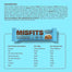 Misfits - Plant-Powered Choc Protein Bar - Cookies & Cream, 45g - back
