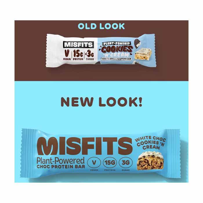 Misfits - Plant-Powered Choc Protein Bar - Cookies & Cream, 45g