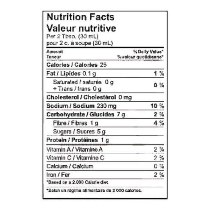 Mother Raw - Organic Original BBQ Sauce, 235ml - nutrition facts