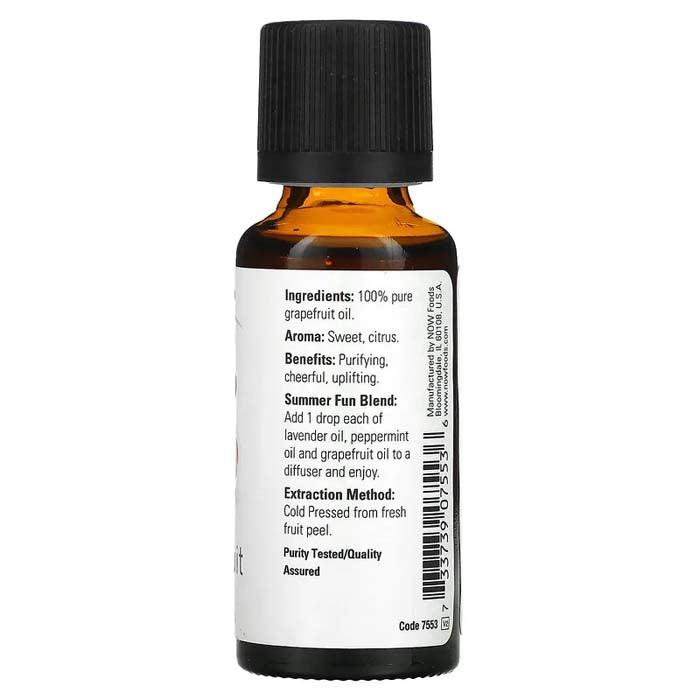 NOW - Grapefruit Oil (Citrus paradisi), 30ml - back