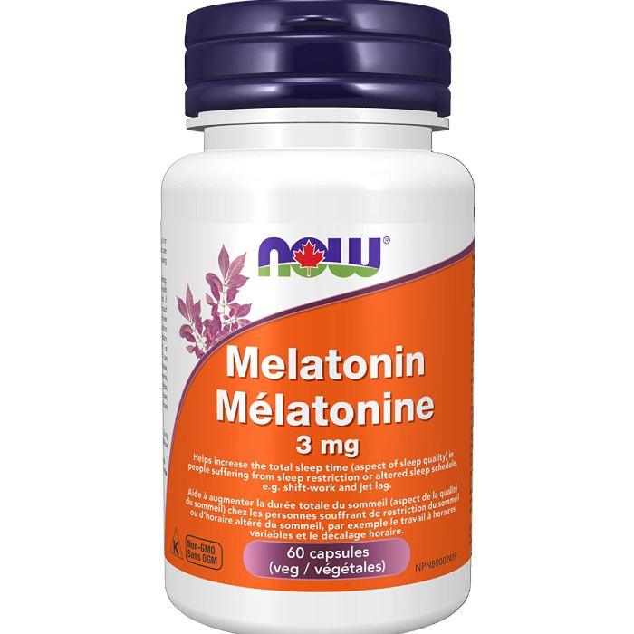 NOW - Melatonin 3mg 60vcap, 60 Capsules