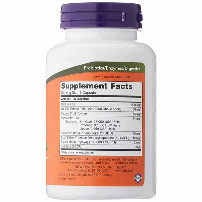 NOW - Super Enzymes, 90 Capsules - back