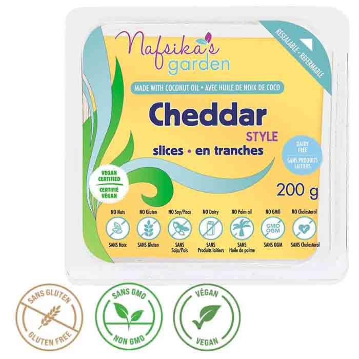 Nafsika's Garden - Cheddar Style Cheese - Slices, 200g