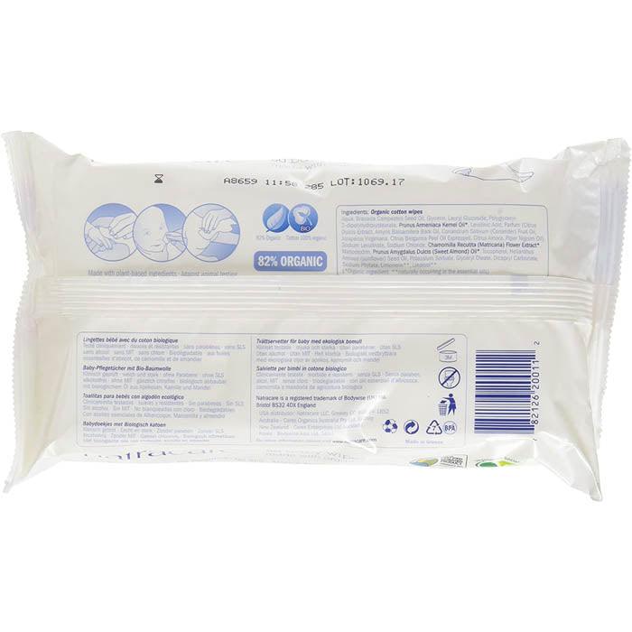 Natracare - Organic Cotton Baby Wipes, 50 Wipes - back