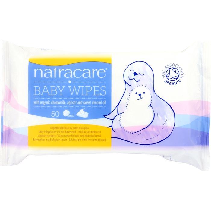 Natracare - Organic Cotton Baby Wipes, 50 Wipes