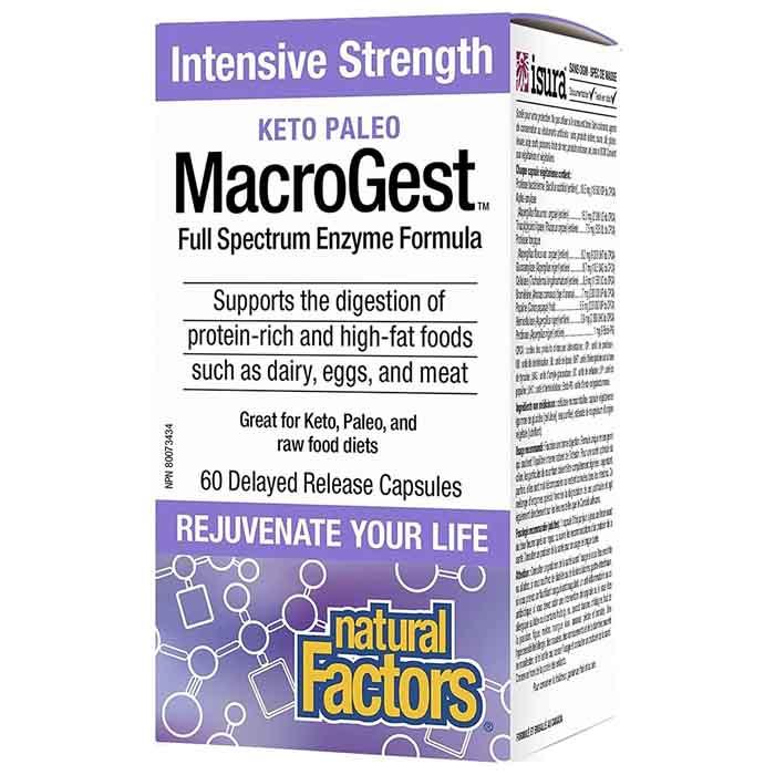 Natural Factors - MacroGest Keto Paleo Intensive Strength, 60 Delayed Release Capsules