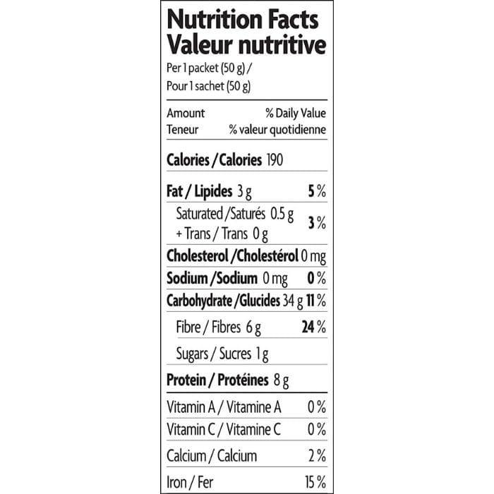 Nature's Path - Oatmeal | Assorted Flavours - nutrition facts