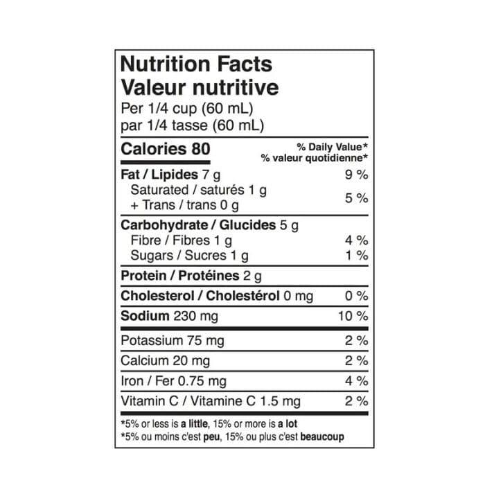Nona Vegan - Alfredo Style Sauce - Nutrition Facts