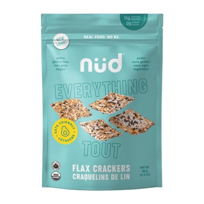 Nud Fud - Organic Everything Flax Crackers, 66g - Front