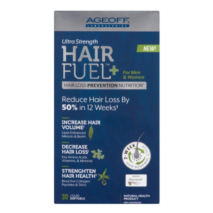 NuvoCare Health Sciences Inc. - AgeOff Hair Fuel+ Hair Loss Prevention Nutrition Ultra Strength for Men & Women, 30 Capsules