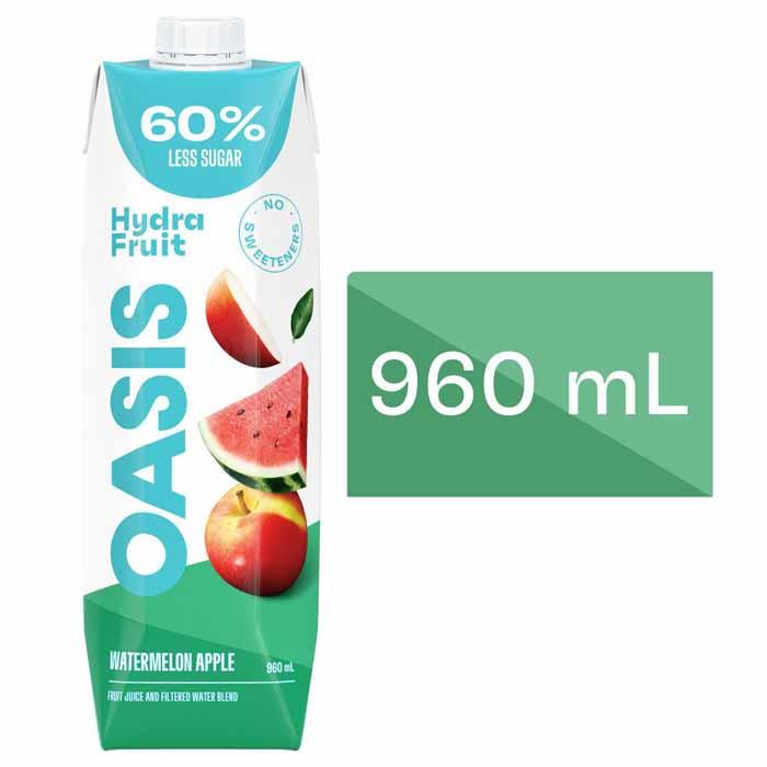 Oasis - Hydrafruit Fruit Juice 60% Less Sugar Watermelon Apple  960 Ml