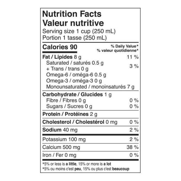 Oat Canada - Keto Oat Milk (Barista Style), 946ml - nutrition facts
