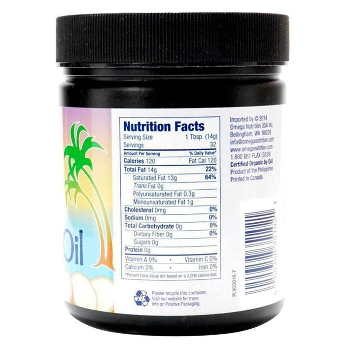 Omega Nutrition - Organic Virgin Coconut Oil, 454g - nutrition