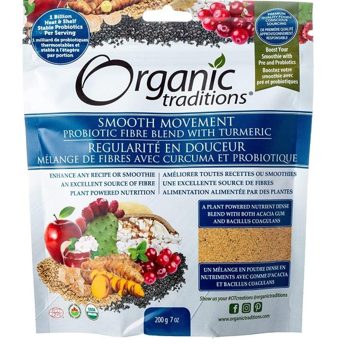Organic Traditions - Smooth Movement Probiotic Fibre Blend with Turmeric, 200g