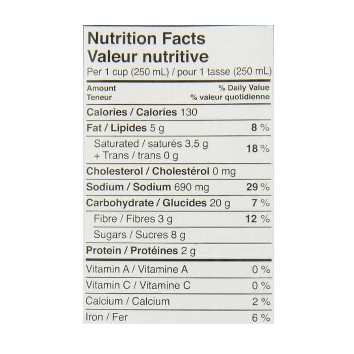 Pacific Foods - Cashew Carrot Ginger Soup, 1L - Nutrition Facts