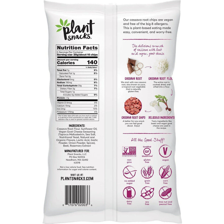 Plant Snacks - Beat With Vegan Goat Cheese Cassava Root Chips, 5 Oz- Pantry 2