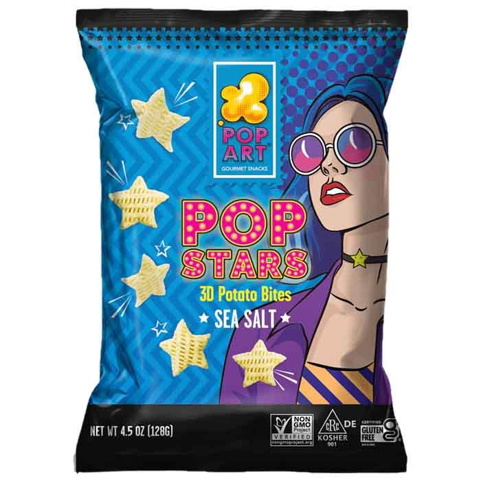 Pop Art Snacks - Pop Stars 3D Potato Bites, Sea Salt, 128g