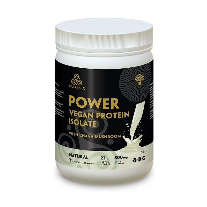 Purica - Power Vegan Protein Isolate with Chaga Mushroom Natural, 630g - front