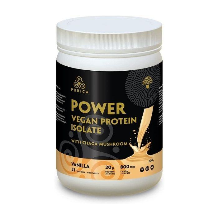 Purica - Power Vegan Protein Isolate with Chaga Mushroom Natural, 630g - vanilla