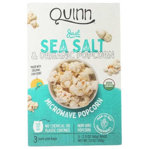 Quinn - Just Sea Salt Popcorn, 7oz (Pack of 3)