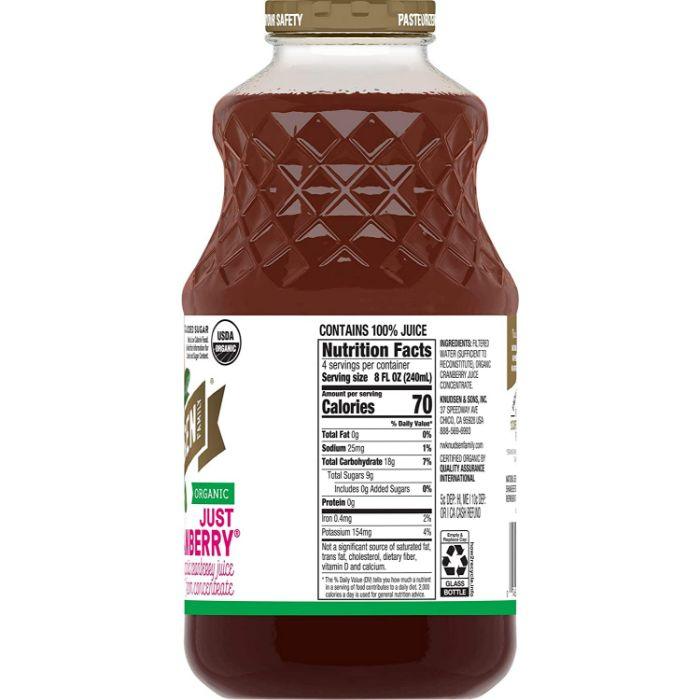 R.W. Knudsen Family - Organic Just Cranberry Juice, 946ml back