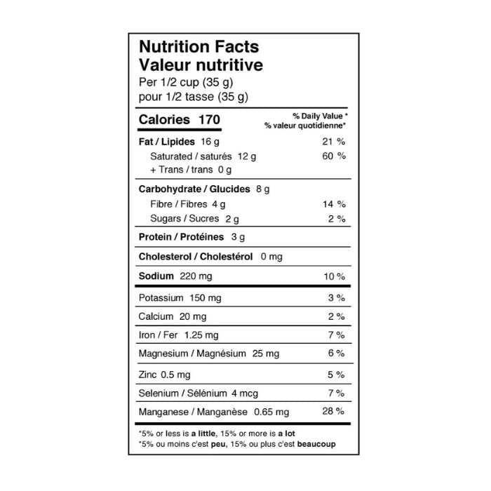 Rawcology - Organic Superfood Rockin' Ranch Coconut Chips, 70g  - nutrition facts