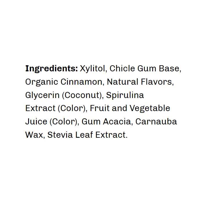 Refresh Gum - Plant-Based Gum - Cinnamon, 12 Pieces - back