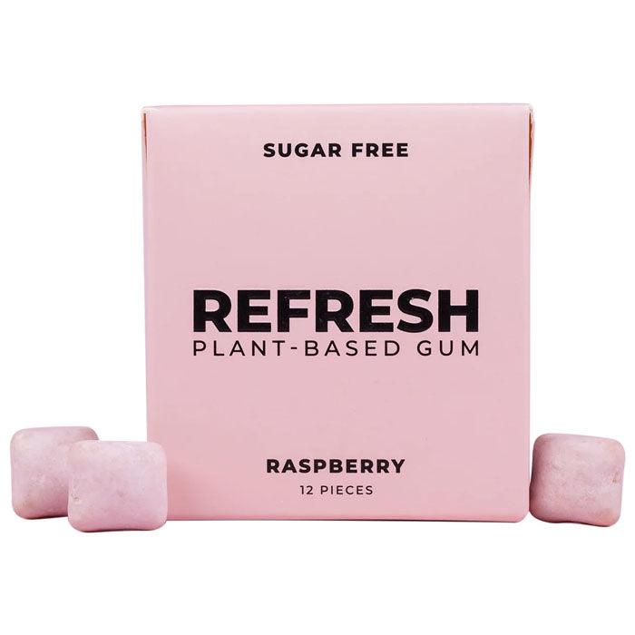 Refresh Gum - Plant-Based Gum - Raspberry, 12 Pieces