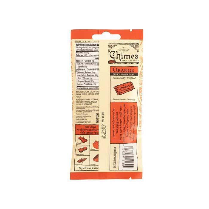 Roxy Trading Inc. - Chimes Chewy Ginger Candy Orange, 42.5g - back