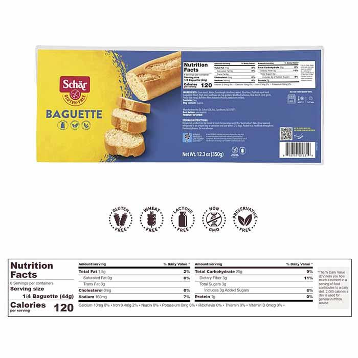 SchÃ¤r - Gluten-Free Baguette, 350g - back