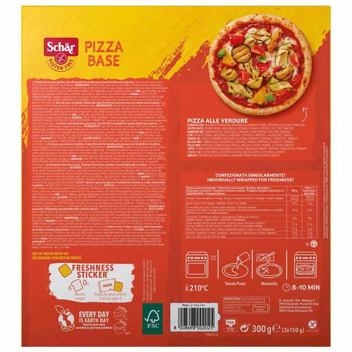 Schar - Gluten-Free Pizza Bases, 2x150g - back