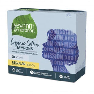 Seventh Generation - Organic Cotton Tampons with Comfort Applicator, Regular, 18ct