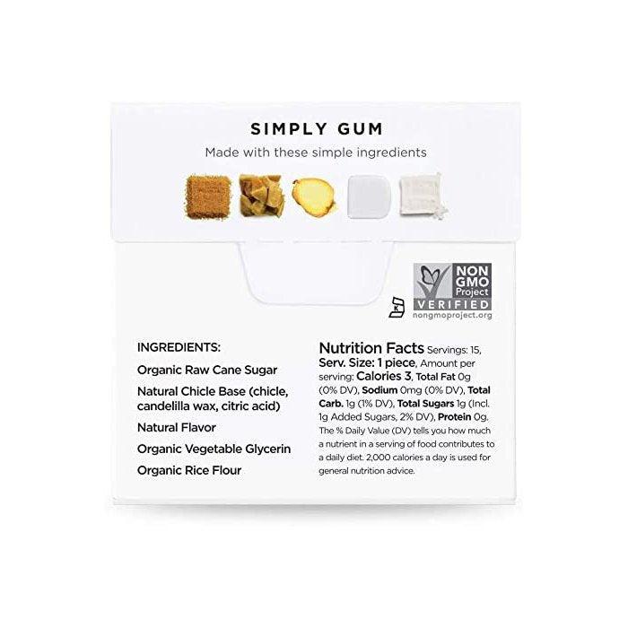 Simply Gum - Ginger Gum, 15 pieces back
