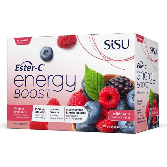 Sisu - Ester-C Energy Boost - Berry, 30 Packets