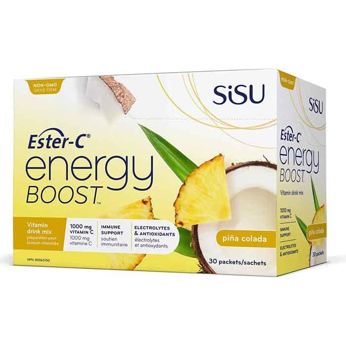 Sisu - Ester-C Energy Boost - Pia Colada, 30 Packets