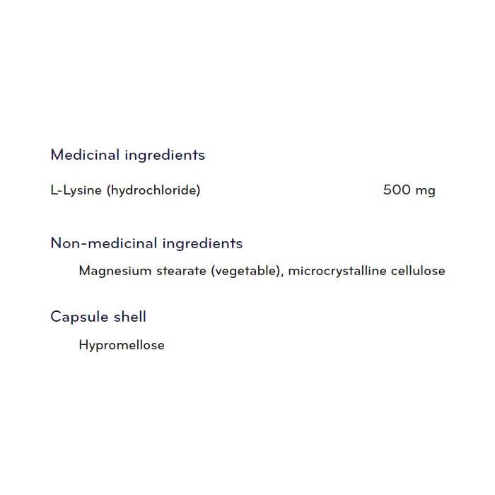 Sisu - L-Lysine 500 mg, 90 Capsules - back