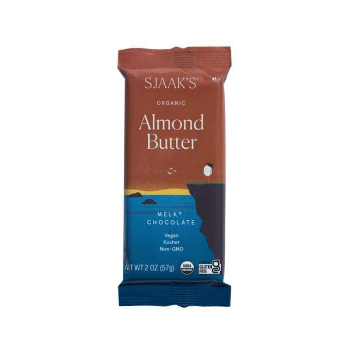 Sjaak's Organic Chocolates - Almond Butter Melk Chocolate Humboldt Bar, 57g