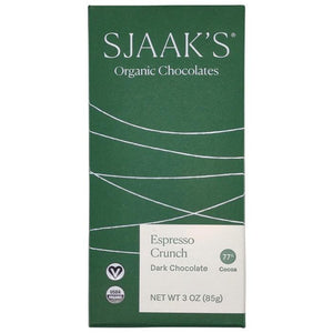 Sjaak's Organic Chocolates - Espresso Crunch Dark Chocolate, 85g