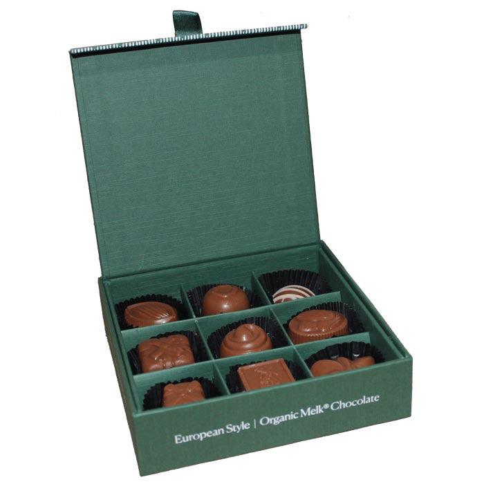 Sjaak's Organic Chocolates - European Melk® Chocolate Assortment - 9ct, 122.5g