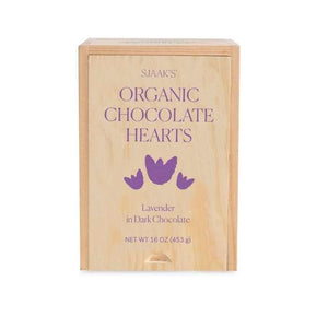 Sjaak's Organic Chocolates - Lavender Dark Chocolate Hearts | Multiple Sizes