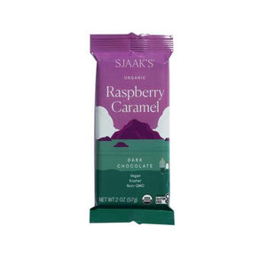 Sjaak's Organic Chocolates - Raspberry Caramel Dark Chocolate Humboldt Bar, 57g