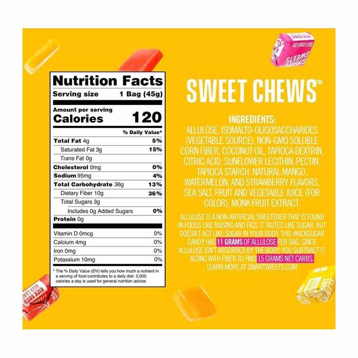 SmartSweets - Candy Caramels, 1.6oz - back