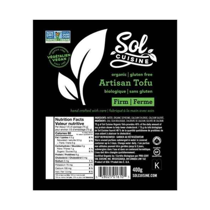 Sol Cuisine - Organic Artisan Tofu Firm