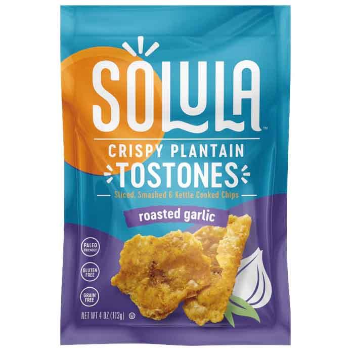 Solula - Crispy Plantain Tostones - Roasted Garlic, 113g